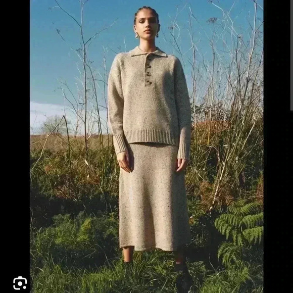 NWOT Zara Knit Midi Skirt and Sweater Set - Picture 1 of 8